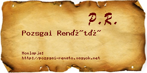 Pozsgai Renátó névjegykártya